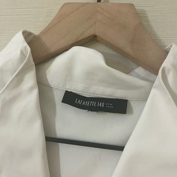 Lafayette 148 New York Shirt - Women’s Medium White - Button Down - Picture 8 of 13